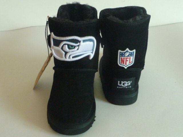 Kids NFL Seattle Seahawks Black Boots