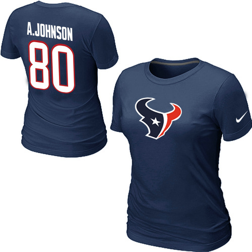  Nike Houston Texans Andre Johnson Name& Number Womens TShirt 17 