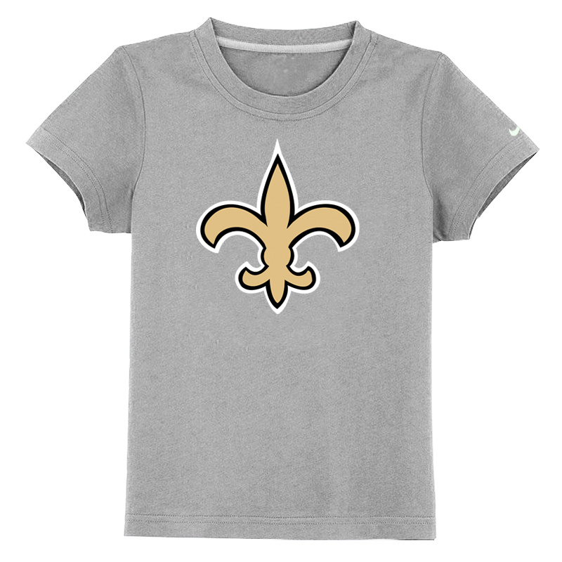 New Orleans Saints Authentic Logo Youth T Shirt grey