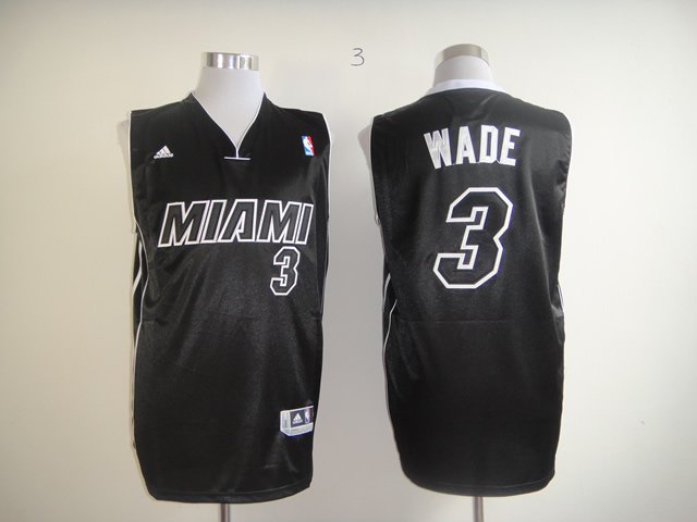 NBA Miami Heat #3 Wade Black Jersey