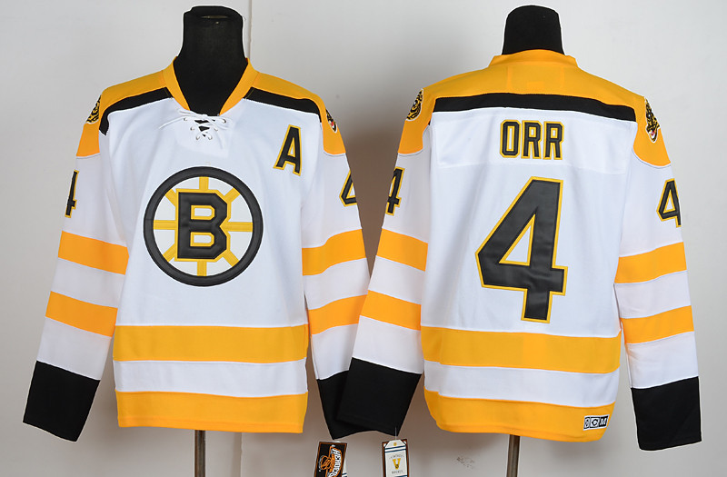 Boston Bruins #4 Orr White Jersey