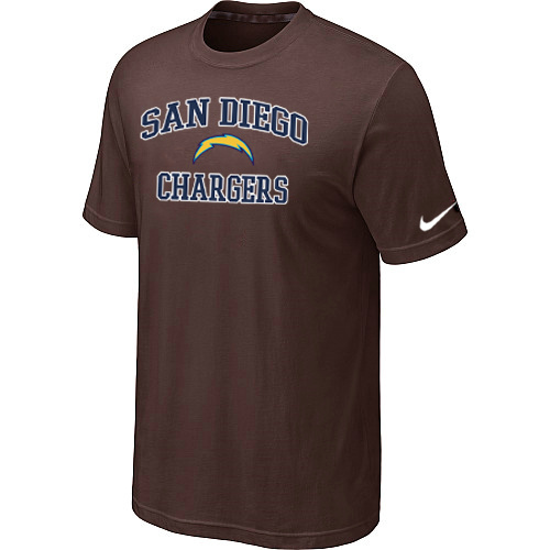  San Diego Chargers Heart& Soul Brown TShirt 84 