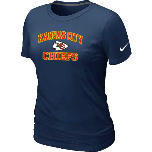  Kansas City Chiefs Womens Heart& Soul D- Blue TShirt 34 