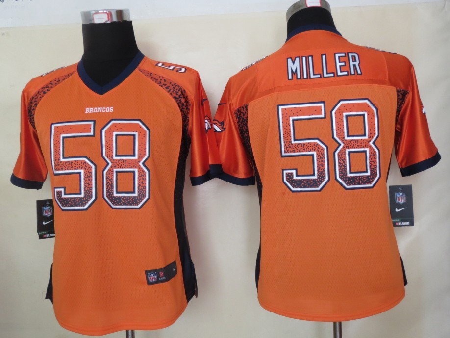 Women 2013 NEW Nike Denver Broncos 58 Miller Drift Fashion Orange Elite Jersey