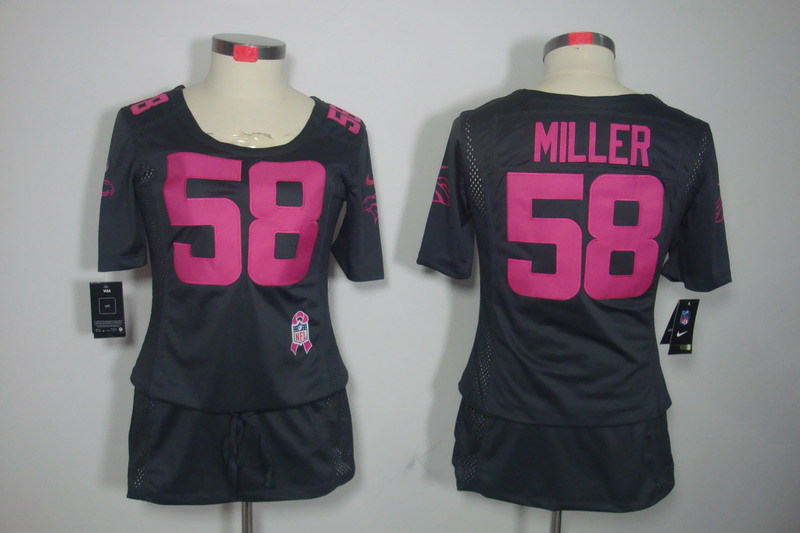 NFL Denver Broncos #58 Miller Women Grey Breast Cancer Awareness Jersey