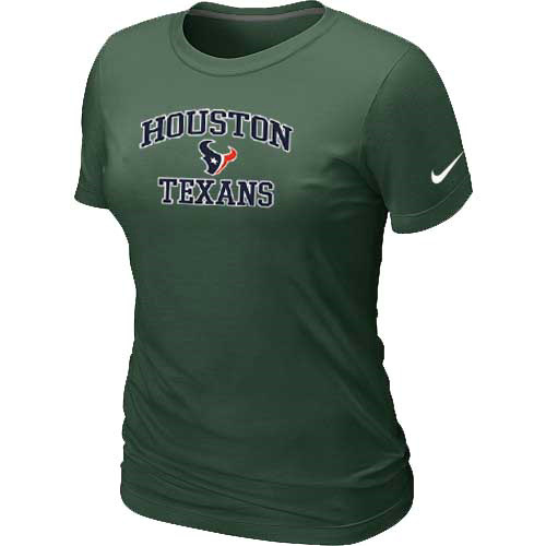  Houston Texans Womens Heart& Soul D- Green TShirt 57 