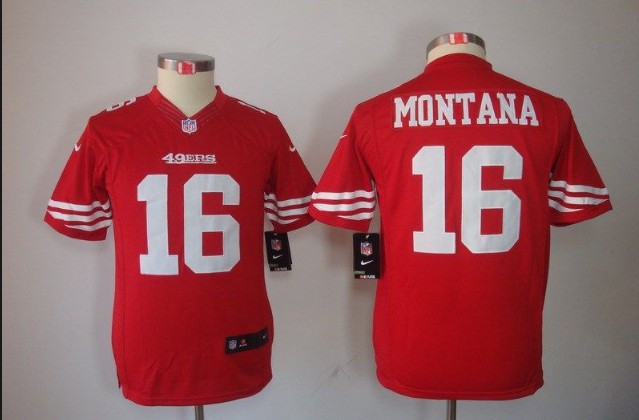 Nike NFL San Francisco 49ers #16 Joe Montana red Kids jersey