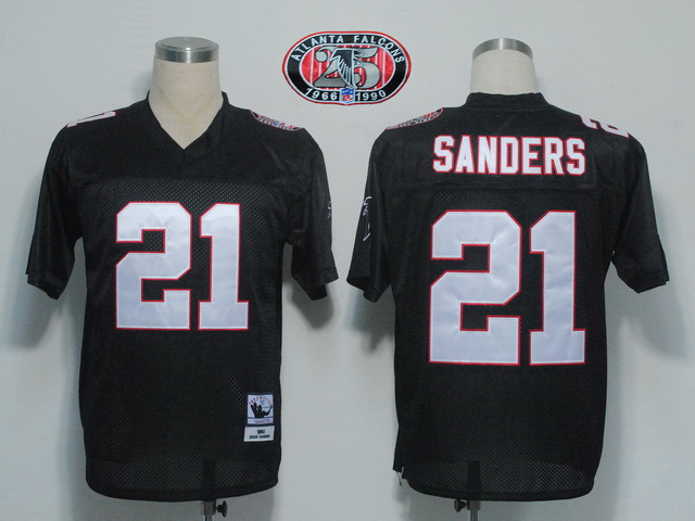 NFL Jerseys Atlanta Falcons 21 Deion Sanders Black M&N 1990