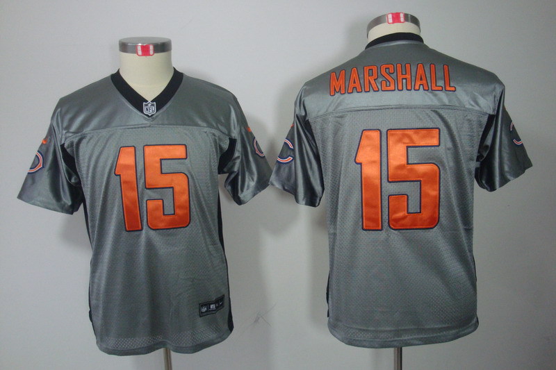 NFL Chicago Bears #15 Marshall Youth Grey Lights Out Jersey