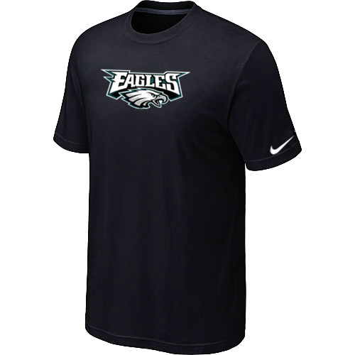  Nike Philadelphia Eagles Authentic Logo TShirtB Lack 93 