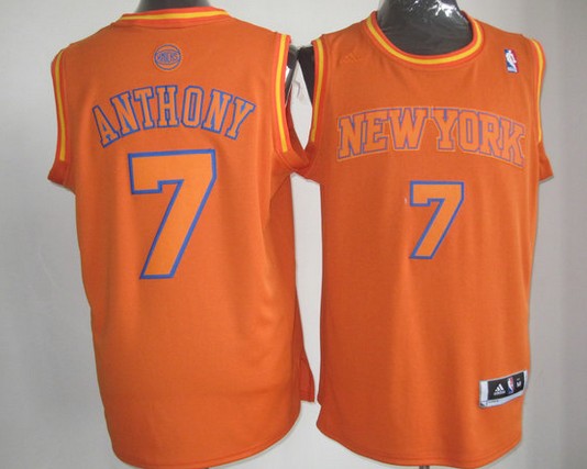 New York Knicks #7 Carmelo Anthony Orange Jersey