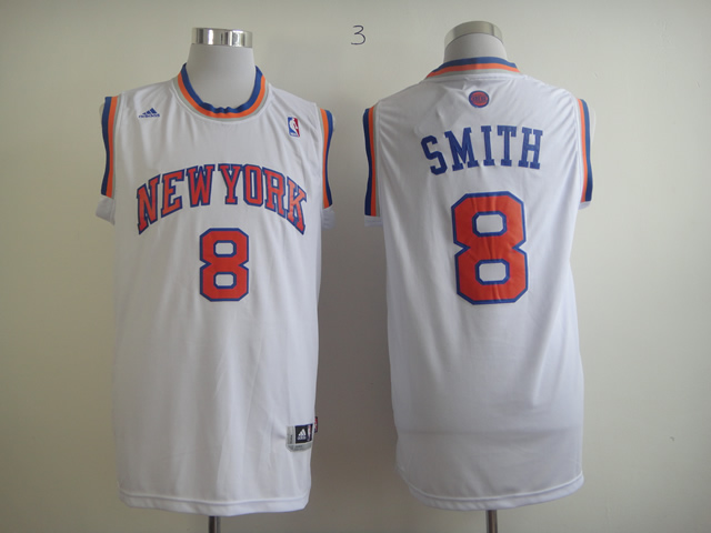 NBA New York Knicks #8 Smith White Jersey