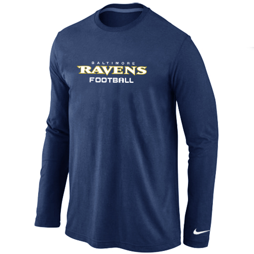 Nike Baltimore Ravens Authentic font Long Sleeve T-Shirt D.Blue