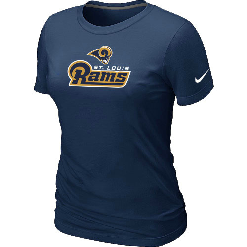 Nike St- Louis Rams Authentic Logo Womens TShirt D- Blue 3