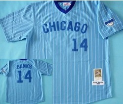 MLB Chicago Cubs #14 Banks Jersey Blue