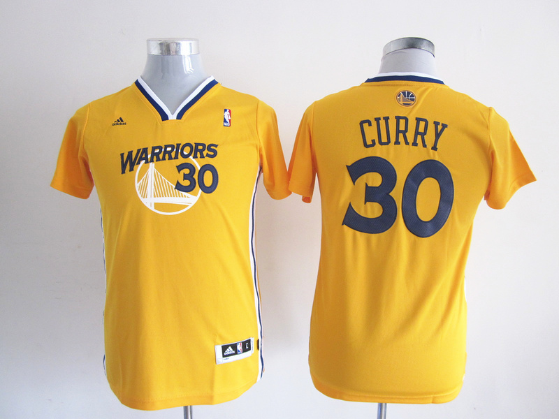 Youth NBA Golden State Warriors 30 Stephen Curry yellow(revolution 30 swingman)