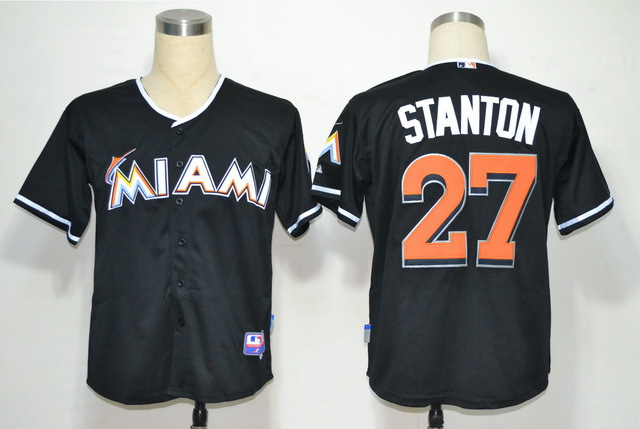 MLB Jerseys Miami Marlins #27 Stanton Black 2012