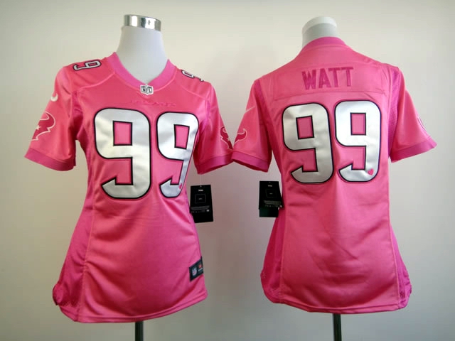 NFL Houston Texans #99 Watt Women Pink Jersey