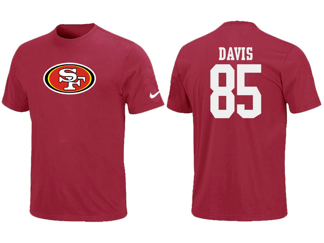  Nike San Francisco 49 ers Vernon Davis Name& Number TShirt Red 234 