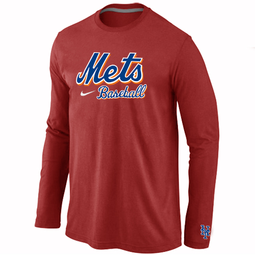 Nike New York Mets Long Sleeve T-Shirt Red