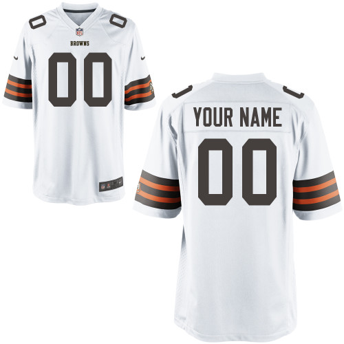 Customized Game Youth Nike Cleveland Browns White Jersey