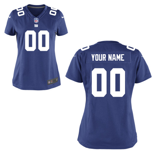Customized Women Game Nike New York Giants Team Color Jersey
