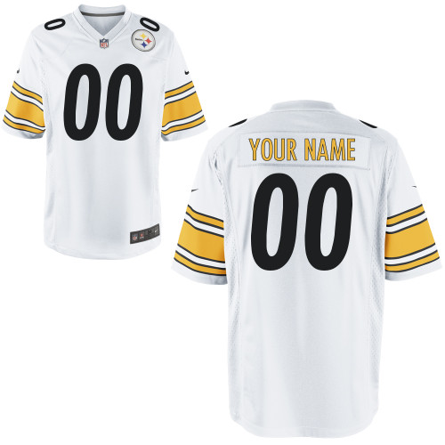 Game White Pittsburgh Steelers Nike Men Custom Jersey