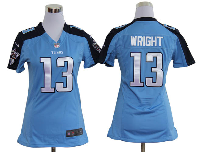NIKE women blue Wright jersey, Tennessee Titans #13 jersey