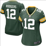 women NIKE Rodgers green jersey, Green Bay Packers #12 Game Team jersey