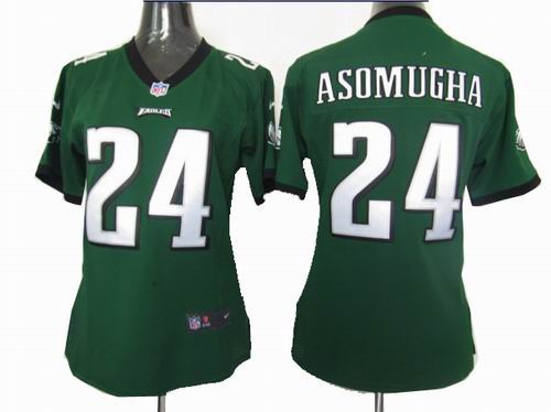 Green #24 Asomugha Philadelphia Eagles women NIKE jersey