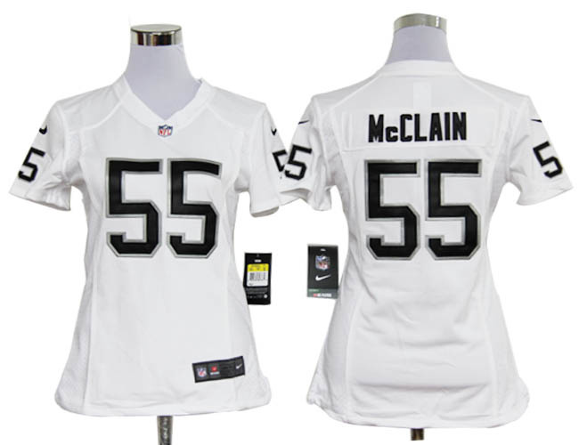 Raiders #55 Rolando McClain white Women Nike NFL Jersey