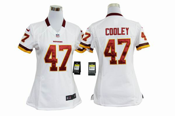 NIKE women white Cooley jersey, Washington Redskins #47 jersey