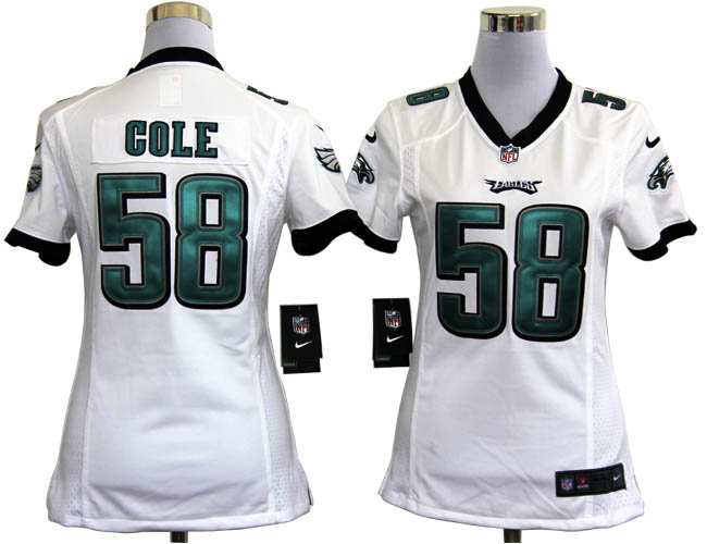 Cole jersey white #58 Women Nike NFL Philadelphia Eagles jersey