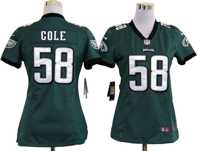 Cole green Eagles Women Fashion Nike NFL Jersey