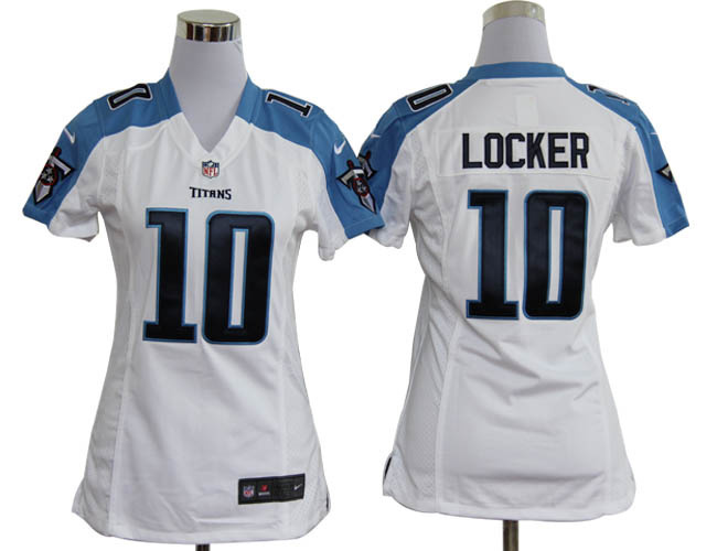 Jake Locker white Titans Women Fashion Nike NFL Jersey