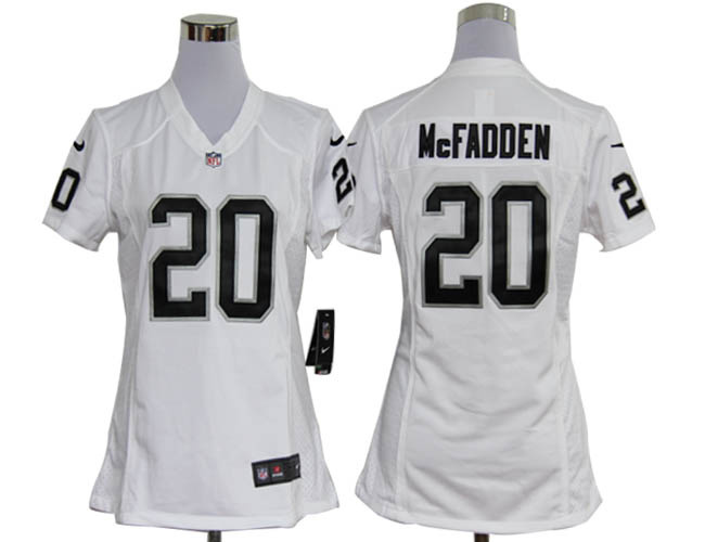 #20 McFADDEN white Oakland Raiders women NIKE jersey