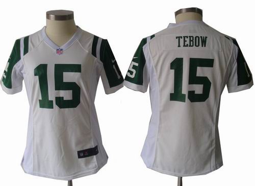 Jets #15 Tebow White Women Nike NFL Jersey