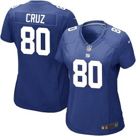 Giants #80 Victor Cruz blue Women Game Nike NFL Jersey