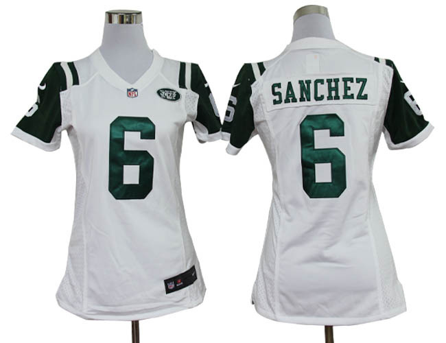 NIKE women white Sanchez jersey, New York Jets #6 jersey