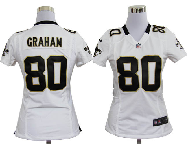 women NIKE Jimmy Graham White jersey, New Orleans Saints #80 game jersey