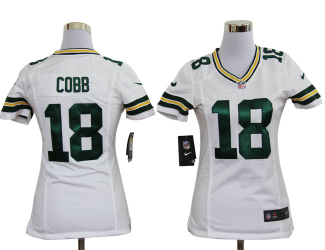 Randall Cobb Jersey: Nike Women Nike NFL #18 Green Bay packers Jersey In white color