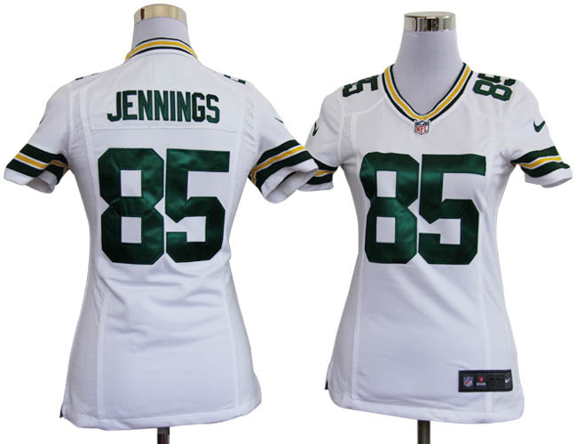 NIKE Green Bay packers #85 Greg Jennings women white jersey