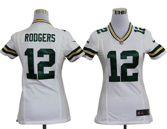 packers #12 Aaron Rodgers white Women Nike NFL Jersey