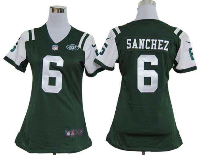 Team Color Sanchez Jets Women Nike NFL #6 Jersey