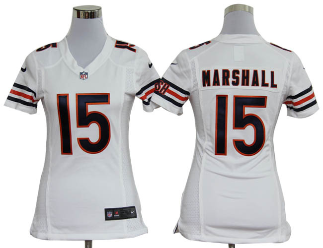 women NIKE Marshall White jersey, Chicago Bears #15 jersey