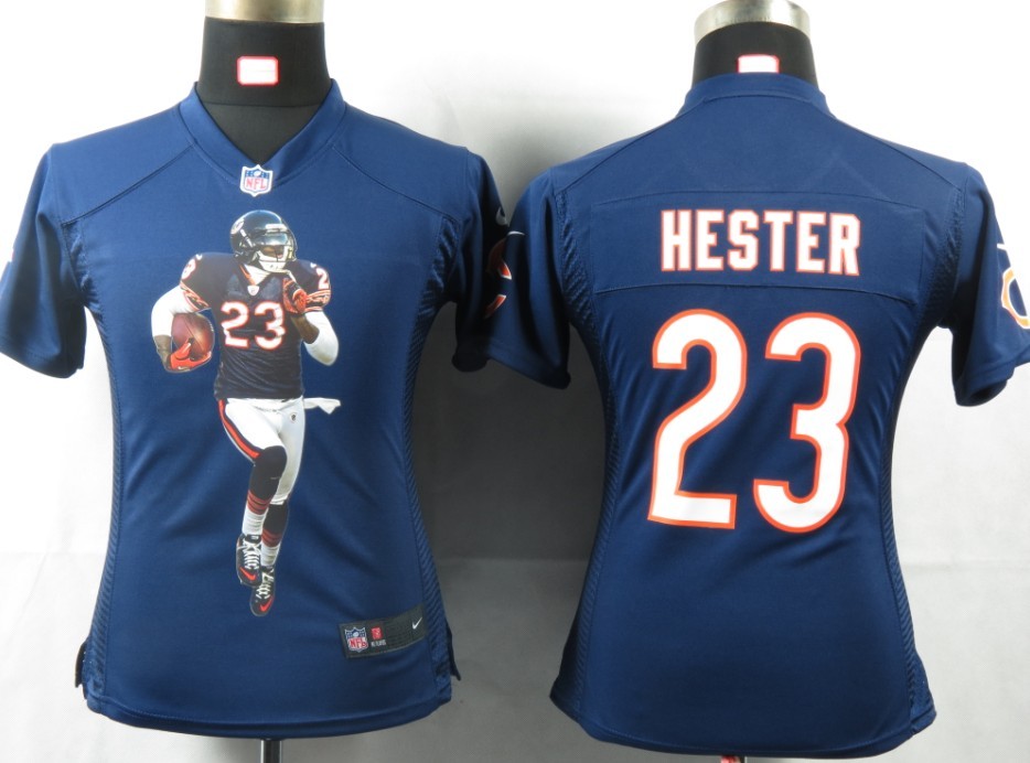 blue #23 Hester Chicago Bears women NIKE Portrait Fashion Game jersey