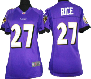 NIKE Baltimore Ravens #27 Ray Rice women jersey in Purple