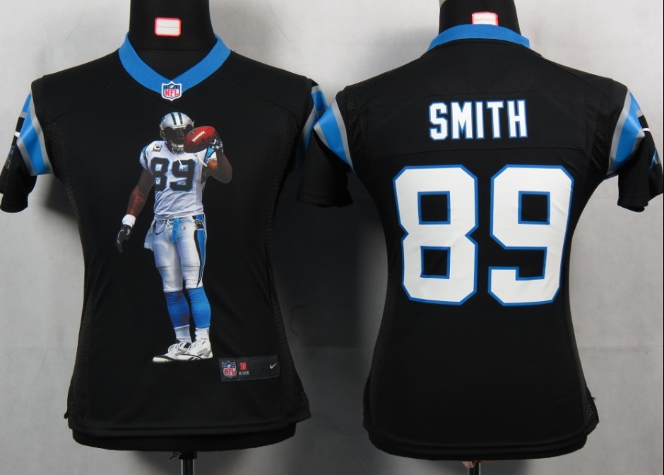 Smith game Jersey: Nike Women Portrait Fashion Game Nike NFL #89 Carolina Panthers Jersey In Black color