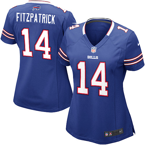 NIKE Buffalo Bills #14 Fitzpatrick women jersey in blue