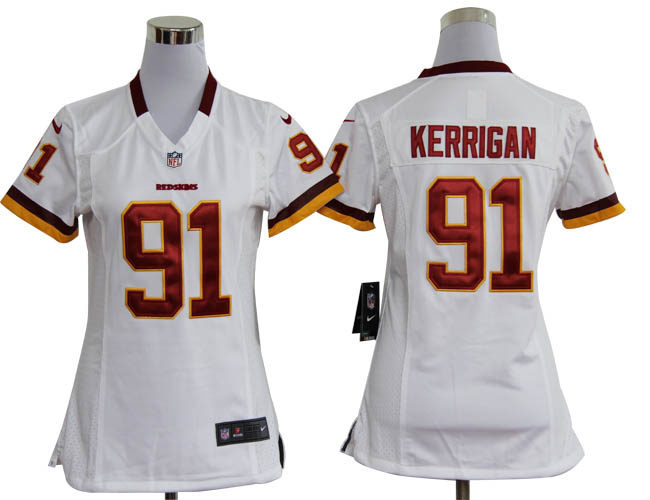 white #91 Kerrigan Washington Redskins women NIKE jersey